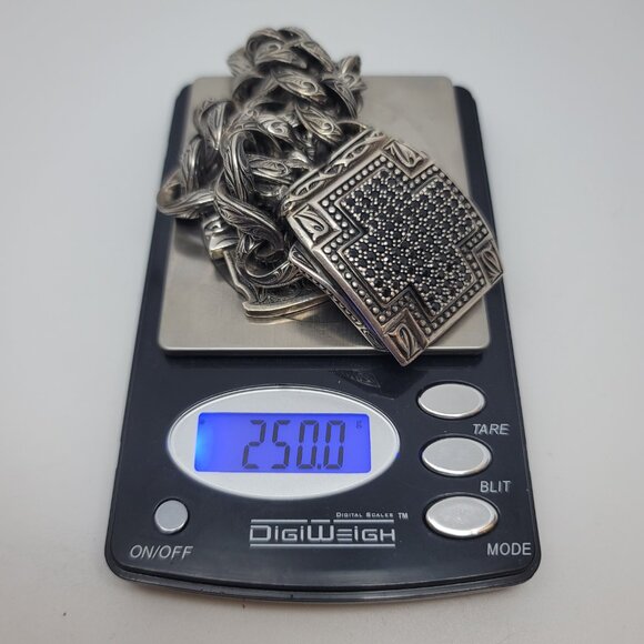 RARE/HTF "Unkaged" Faith Collection Sterling & Black Sapphire Cross Bracelet - Picture 5 of 5